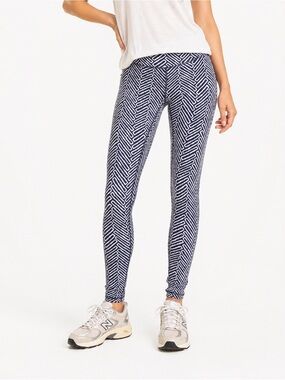 J.McLaughlin Libby Bargello Print Leggings | Blue & Cream | Size Medium